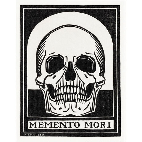 Memento mori Gold Ornate Wood Framed Art Print with Double Matting by De Graag, Julie