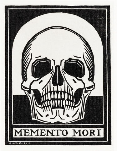 Memento mori Black Ornate Wood Framed Art Print with Double Matting by De Graag, Julie