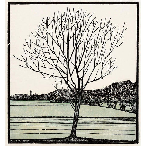 Bald treeÂ  Black Modern Wood Framed Art Print by De Graag, Julie