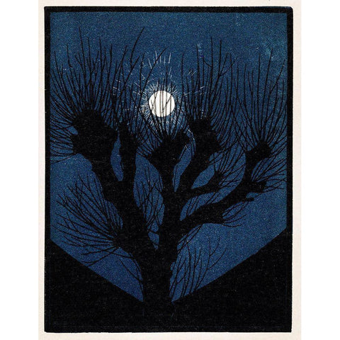 Moon Light Black Modern Wood Framed Art Print with Double Matting by De Graag, Julie