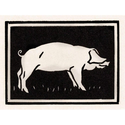 Pig Black Modern Wood Framed Art Print by De Graag, Julie