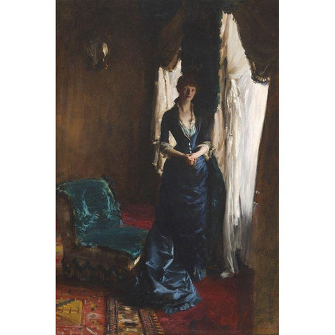 Madame Paul Escudier (Louise Lefevre) White Modern Wood Framed Art Print by Sargent, John Singer