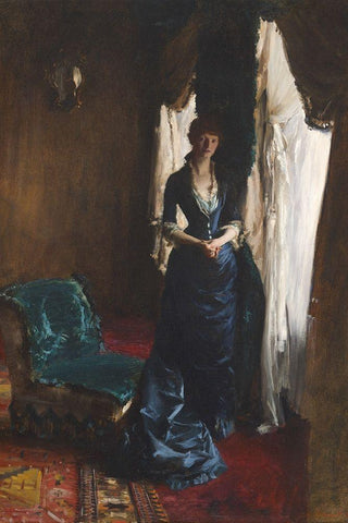 Madame Paul Escudier (Louise Lefevre) White Modern Wood Framed Art Print with Double Matting by Sargent, John Singer