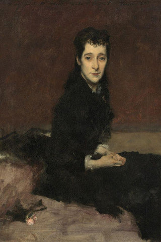 Mrs. Charles Gifford Dyer (Mary Anthony) White Modern Wood Framed Art Print with Double Matting by Sargent, John Singer