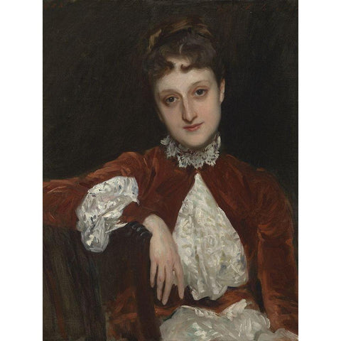 Mrs. Charles Deering (Marion Denison Whipple) Black Modern Wood Framed Art Print by Sargent, John Singer