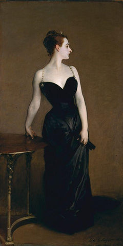 Portrait of Madame X1884 Black Ornate Wood Framed Art Print with Double Matting by Sargent, John Singer