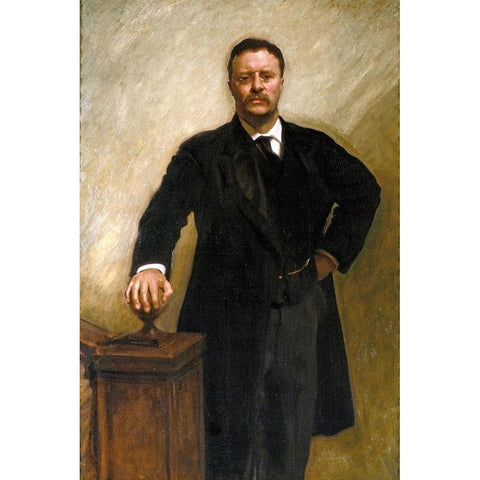Theodore Roosevelt White Modern Wood Framed Art Print by Sargent, John Singer