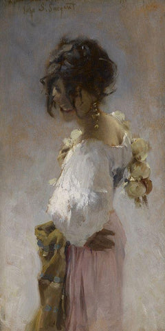Rosina White Modern Wood Framed Art Print with Double Matting by Sargent, John Singer