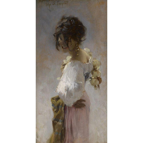 Rosina Black Modern Wood Framed Art Print with Double Matting by Sargent, John Singer