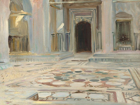 Pavement, Cairo White Modern Wood Framed Art Print with Double Matting by Sargent, John Singer