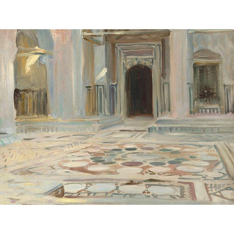 Pavement, Cairo Gold Ornate Wood Framed Art Print with Double Matting by Sargent, John Singer