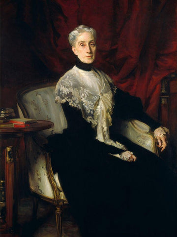 Ellen Peabody Endicott (Mrs. William Crowninshield Endicott) White Modern Wood Framed Art Print with Double Matting by Sargent, John Singer