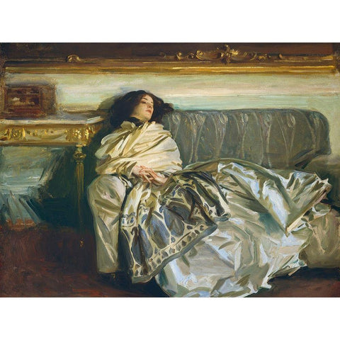 Nonchaloir (Repose) Black Modern Wood Framed Art Print by Sargent, John Singer