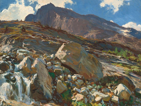 Simplon Pass White Modern Wood Framed Art Print with Double Matting by Sargent, John Singer
