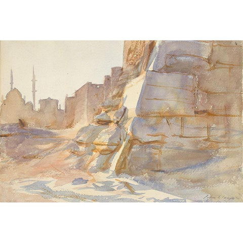 Cairo White Modern Wood Framed Art Print by Sargent, John Singer