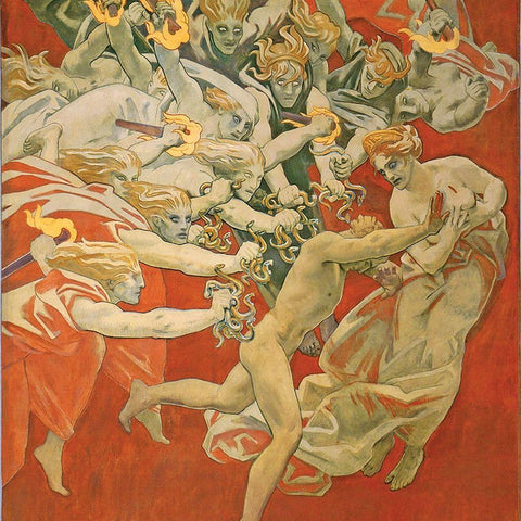 Orestes Pursued by the Furies, 1921 Black Modern Wood Framed Art Print by Sargent, John Singer