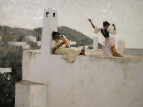 Rosina (1878) White Modern Wood Framed Art Print with Double Matting by Sargent, John Singer