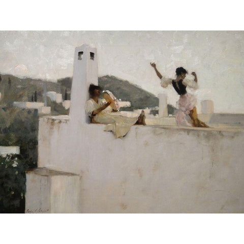 Rosina (1878) Black Modern Wood Framed Art Print with Double Matting by Sargent, John Singer