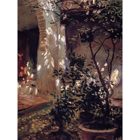 Granada Sunspots Black Modern Wood Framed Art Print with Double Matting by Sargent, John Singer