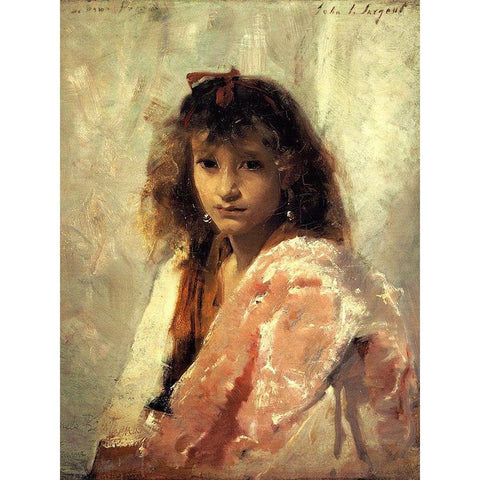 Carmela Bertagna Black Modern Wood Framed Art Print by Sargent, John Singer