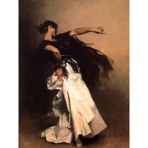 Spanish Dancer Gold Ornate Wood Framed Art Print with Double Matting by Sargent, John Singer