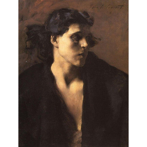 A Spanish Woman Black Modern Wood Framed Art Print by Sargent, John Singer
