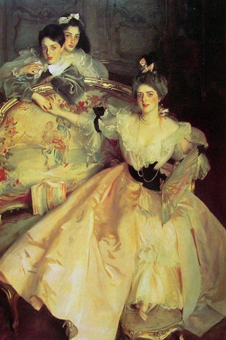 Mrs Carl Meyer and her Children White Modern Wood Framed Art Print with Double Matting by Sargent, John Singer