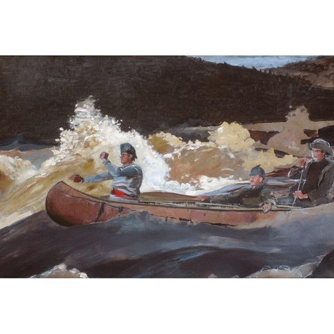 Shooting the Rapids, Saguenay River Black Modern Wood Framed Art Print with Double Matting by Homer, Winslow