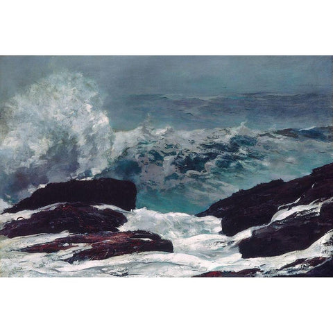 Maine Coast White Modern Wood Framed Art Print by Homer, Winslow