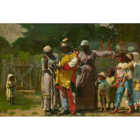 Dressing for the Carnival Black Modern Wood Framed Art Print by Homer, Winslow