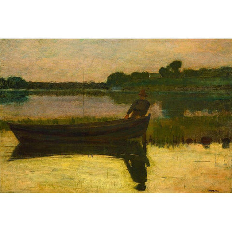 Sunset Black Modern Wood Framed Art Print with Double Matting by Homer, Winslow