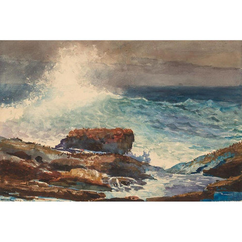 Incoming Tide, Scarboro, Maine Gold Ornate Wood Framed Art Print with Double Matting by Homer, Winslow