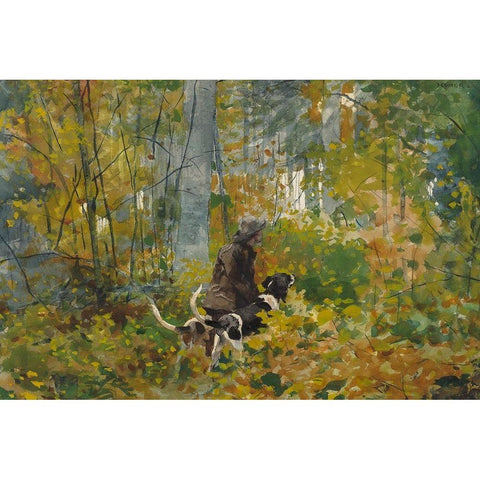 On the Trail Gold Ornate Wood Framed Art Print with Double Matting by Homer, Winslow