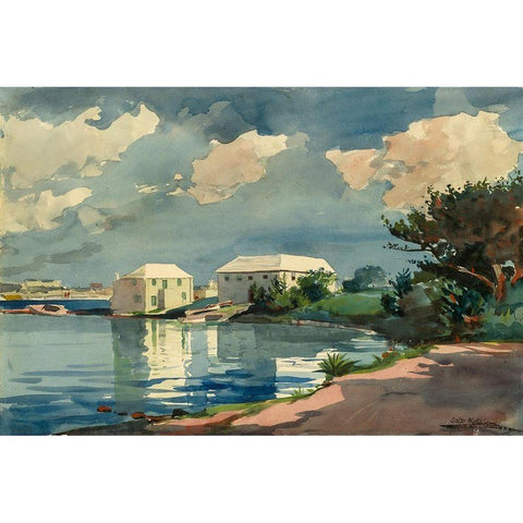 Salt Kettle, Bermuda White Modern Wood Framed Art Print by Homer, Winslow