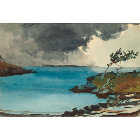 The Coming Storm Black Modern Wood Framed Art Print with Double Matting by Homer, Winslow