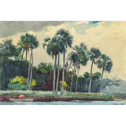 Red Shirt, Homosassa, Florida White Modern Wood Framed Art Print by Homer, Winslow