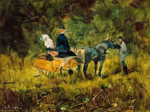 The Trap Black Ornate Wood Framed Art Print with Double Matting by Toulouse-Lautrec, Henri de