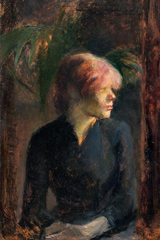 Carmen Gaudin Black Ornate Wood Framed Art Print with Double Matting by Toulouse-Lautrec, Henri de