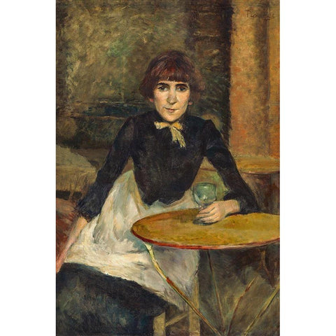 A la Bastille Jeanne Wenz White Modern Wood Framed Art Print by Toulouse-Lautrec, Henri de