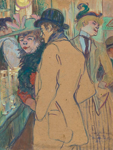 Alfred la Guigne White Modern Wood Framed Art Print with Double Matting by Toulouse-Lautrec, Henri de