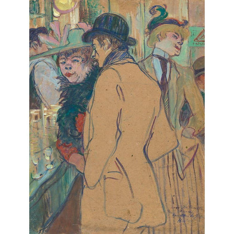 Alfred la Guigne Black Modern Wood Framed Art Print by Toulouse-Lautrec, Henri de