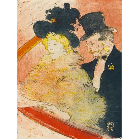 At the Concert Black Modern Wood Framed Art Print by Toulouse-Lautrec, Henri de