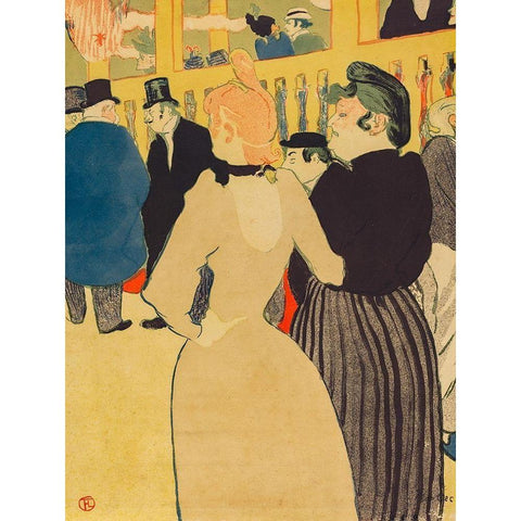 At the Moulin Rouge, la Goulue and Her SisterÂ  Black Modern Wood Framed Art Print by Toulouse-Lautrec, Henri de