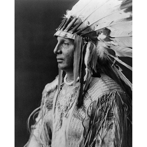 White Shield, Arikara White Modern Wood Framed Art Print by Curtis, Edward
