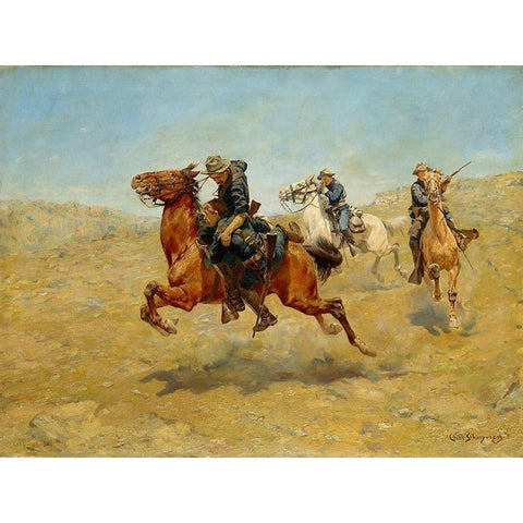 My Bunkie Gold Ornate Wood Framed Art Print with Double Matting by Schreyvogel, Charles