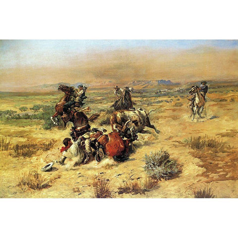A Strenuous Life Black Modern Wood Framed Art Print with Double Matting by Russell, Charles Marion