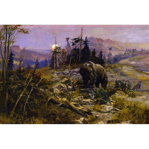 To the Victor Belong the Spoils White Modern Wood Framed Art Print by Russell, Charles Marion
