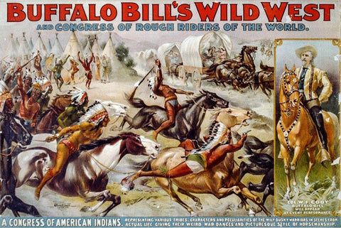 A congress of American Indians White Modern Wood Framed Art Print with Double Matting by Buffalo Bills Wild West Show Poster