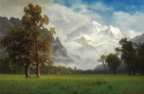 Jungfrau White Modern Wood Framed Art Print with Double Matting by Bierstadt, Albert