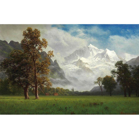 Jungfrau Black Modern Wood Framed Art Print by Bierstadt, Albert